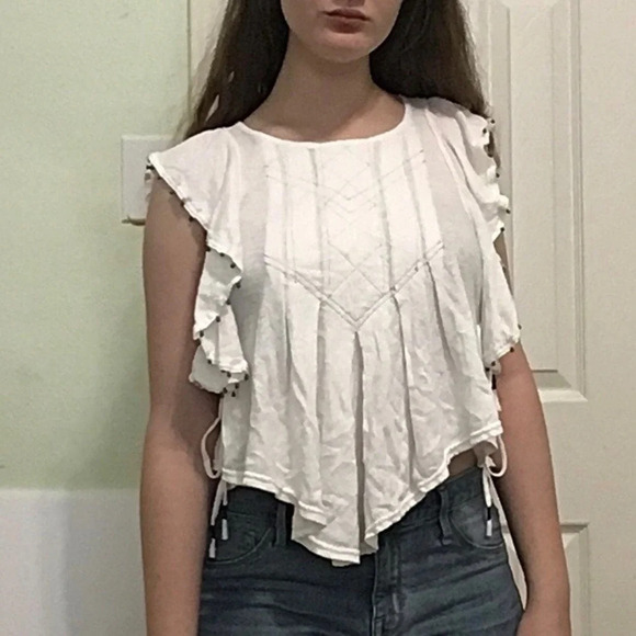 FREE PEOPLE White Tiny Bells Tank Top Size Small - Picture 5 of 6